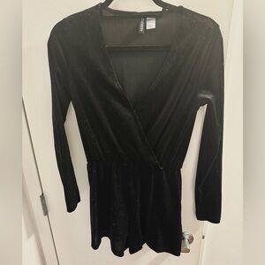 Divided Black Sparkly Romper